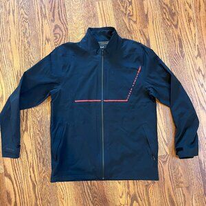 Under Armour Long Sleeve Golf Rain Jacket Windbreaker - Mens Large - Navy Red